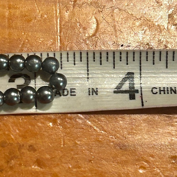 7” steel gray blue 40 solid metal beads stackable stretch bracelet - Picture 10 of 10